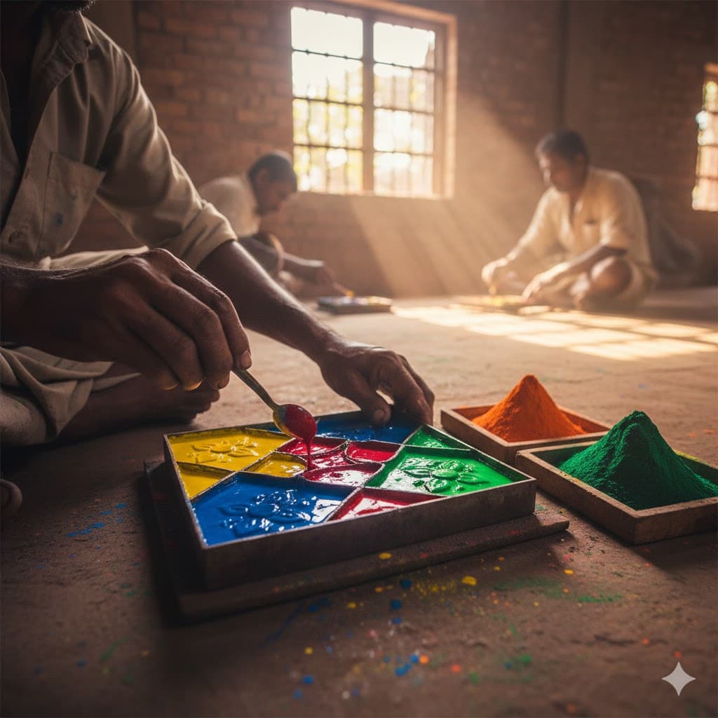 Athangudi Tiles Making